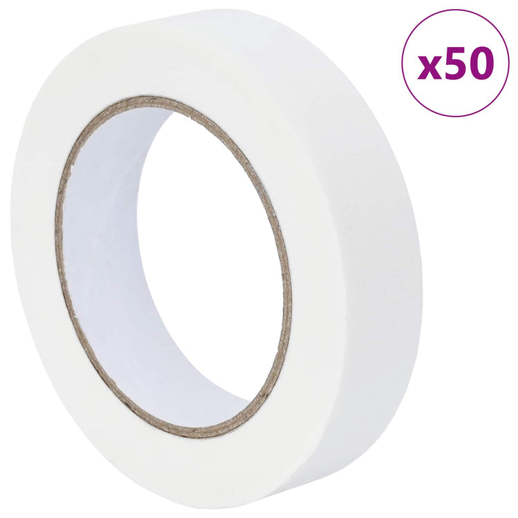 VidaXL rubans de masquage peinture 50 pcs blanc 25mm x 50m papier