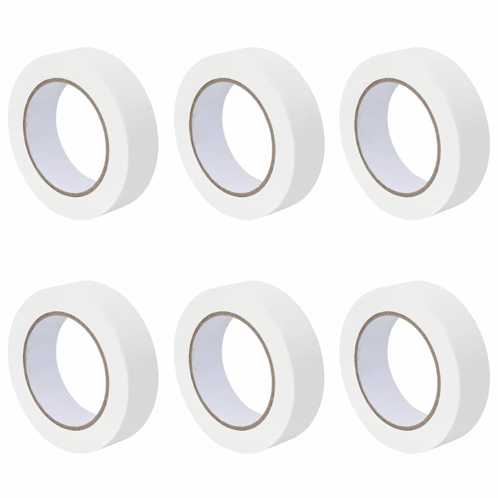 VidaXL rubans de masquage peinture 6 pcs blanc 30mm x 50m papier