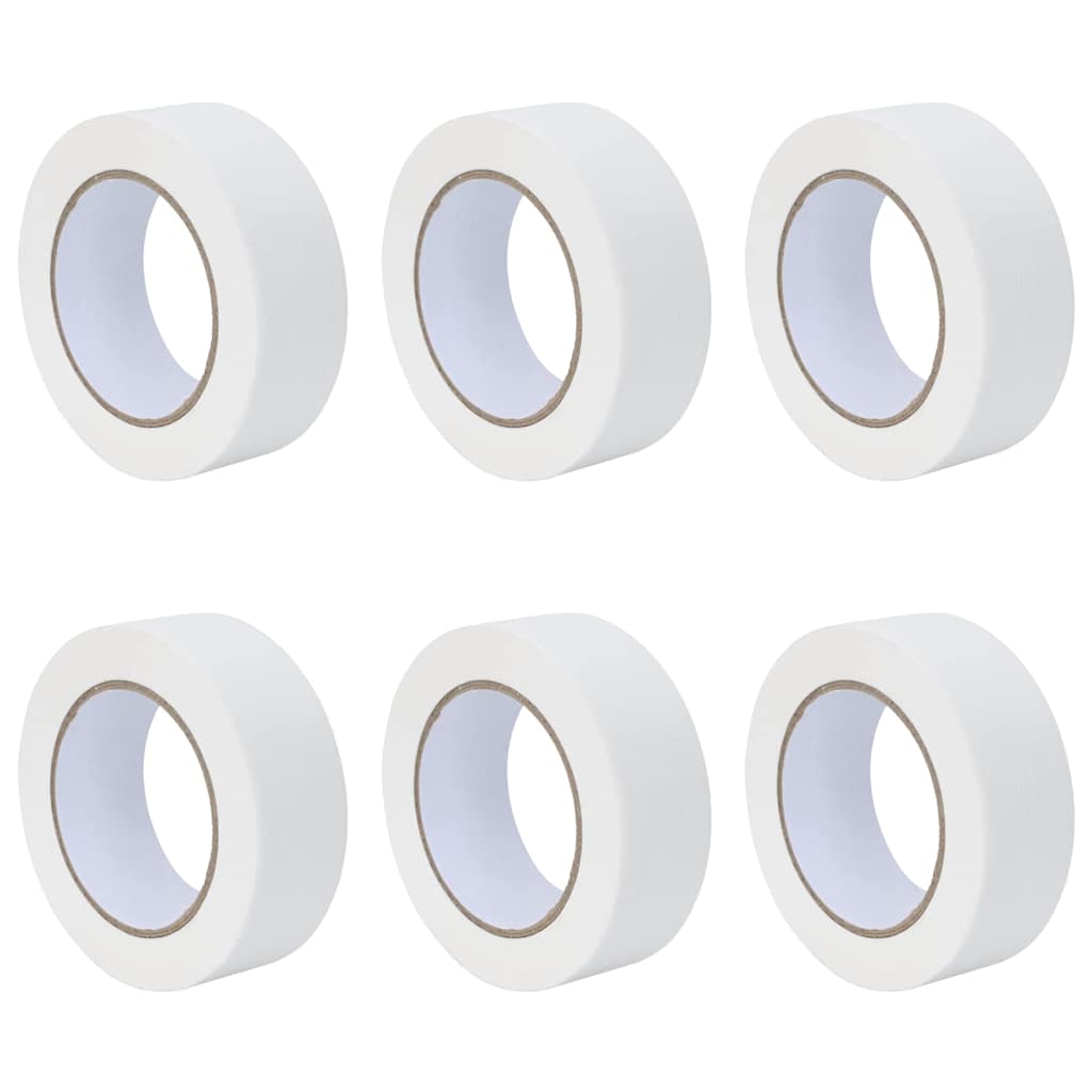 VidaXL rubans de masquage peinture 6 pcs blanc 38mm x 50m papier