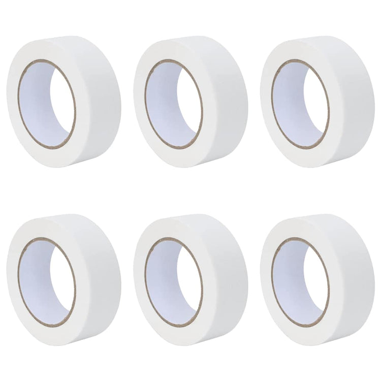 VidaXL rubans de masquage peinture 6 pcs blanc 38mm x 50m papier