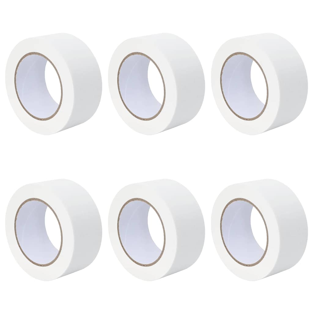 VidaXL rubans de masquage peinture 6 pcs blanc 50mm x 50m papier