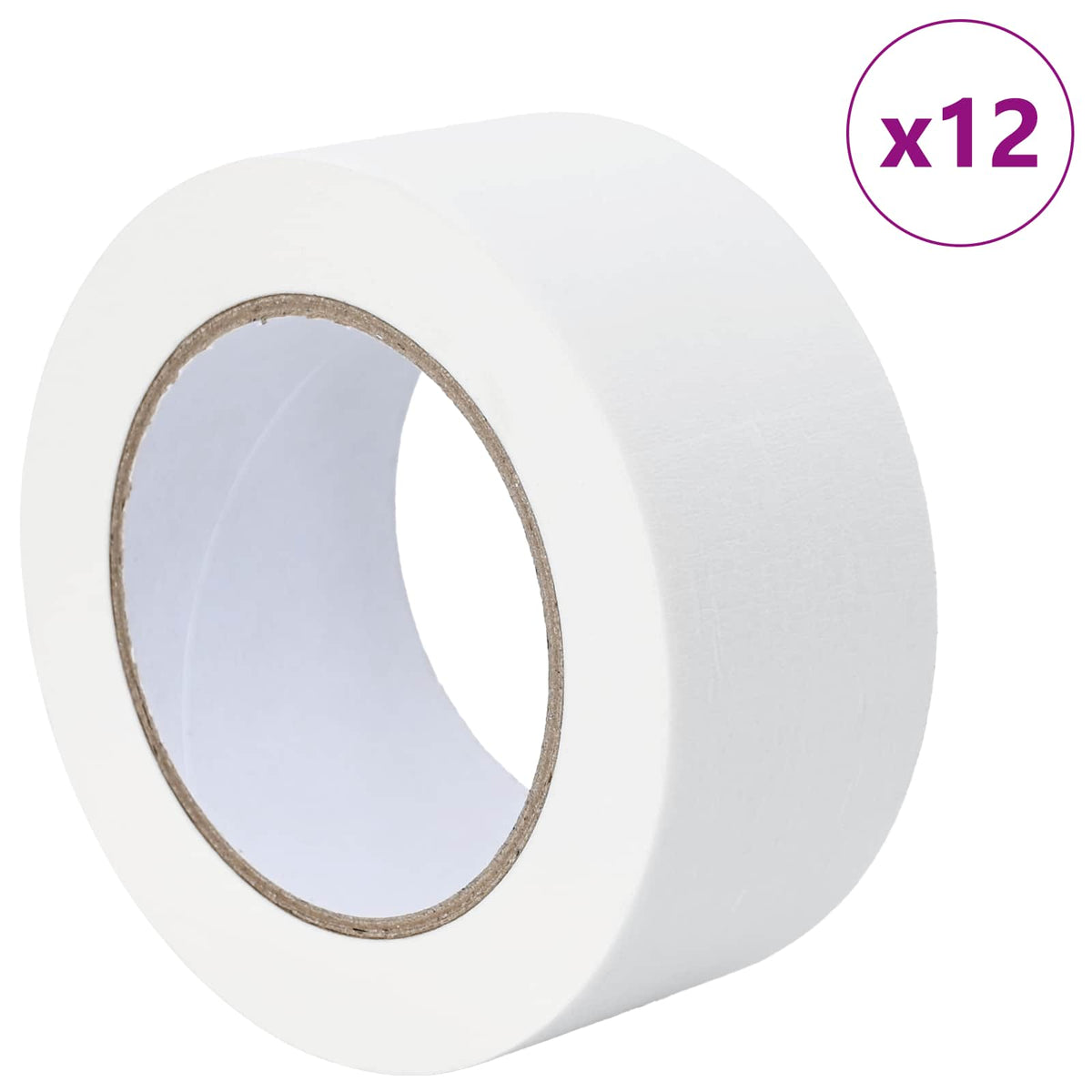 VidaXL rubans de masquage peinture 12 pcs blanc 50mm x 50m papier