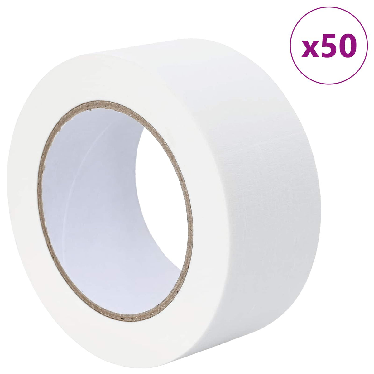 VidaXL rubans de masquage peinture 50 pcs blanc 50mm x 50m papier