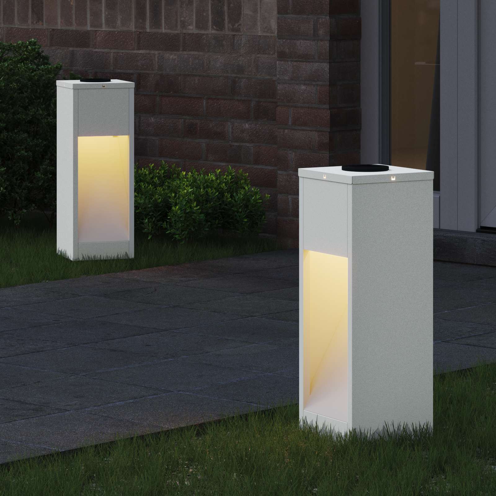 Vidaxxl éclairage de chemin à LED solaire 2 pièces en acier laminé à froid blanc