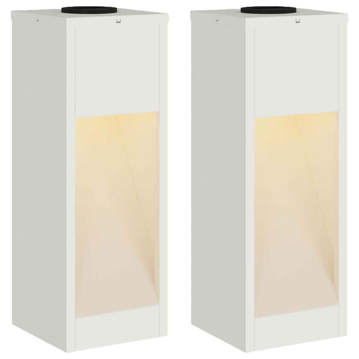 Vidaxxl éclairage de chemin à LED solaire 2 pièces en acier laminé à froid blanc