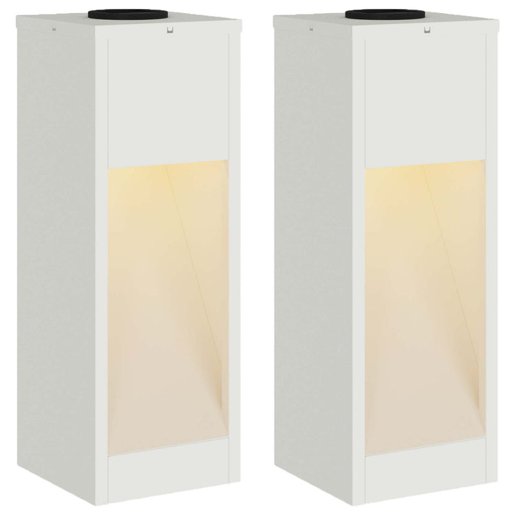 Vidaxxl éclairage de chemin à LED solaire 2 pièces en acier laminé à froid blanc