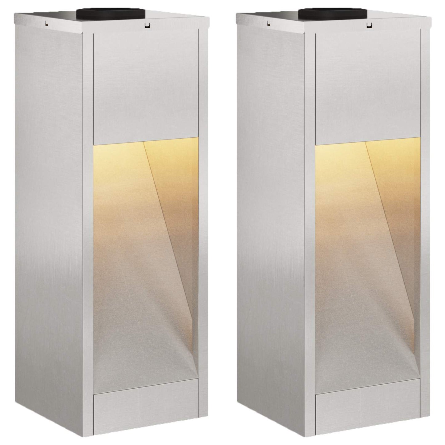 VidaXL éclairage de chemin LED solaire 2 pcs argent acier inoxydable