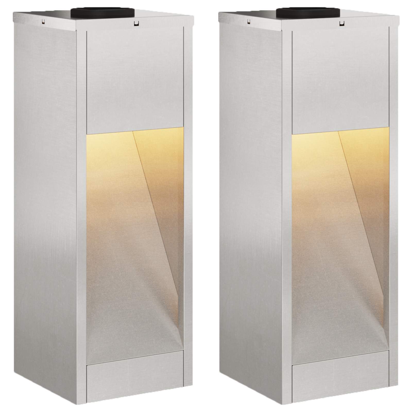 VidaXL éclairage de chemin LED solaire 2 pcs argent acier inoxydable
