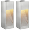 VidaXL éclairage de chemin LED solaire 2 pcs argent galvanisé