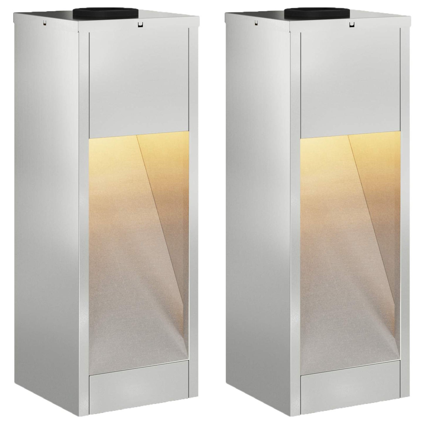 VidaXL éclairage de chemin LED solaire 2 pcs argent galvanisé