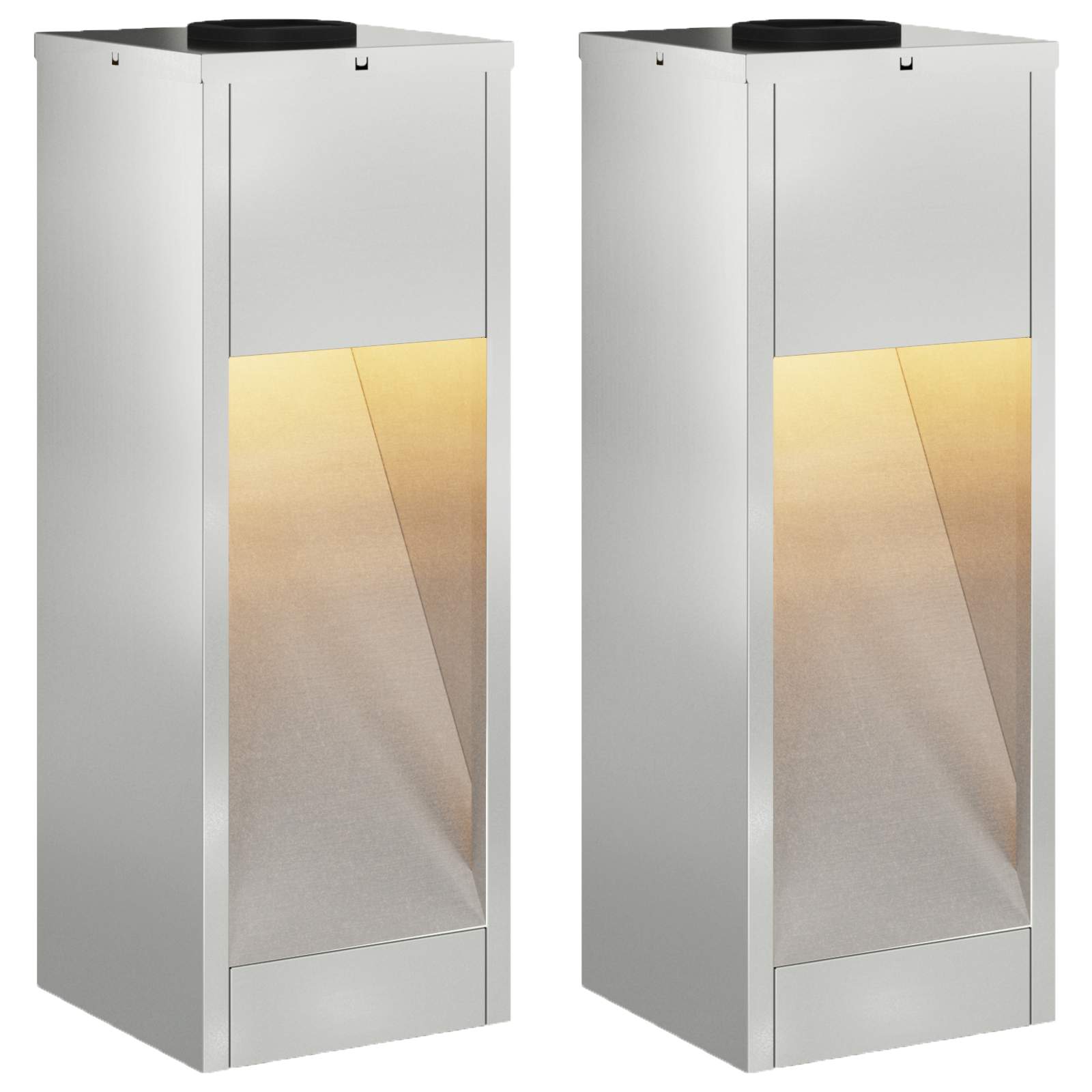 VidaXL éclairage de chemin LED solaire 2 pcs argent galvanisé