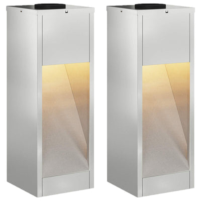 VidaXL éclairage de chemin LED solaire 2 pcs argent galvanisé