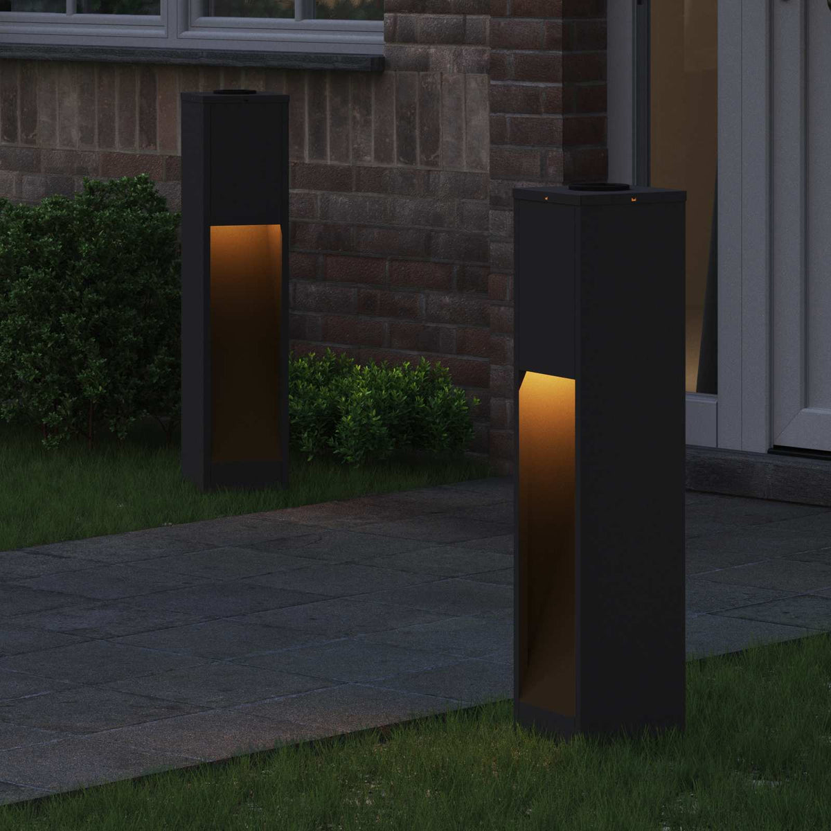 Vidaxxl éclairage de chemin à LED solaire 2 pièces en acier laminé à froid noir