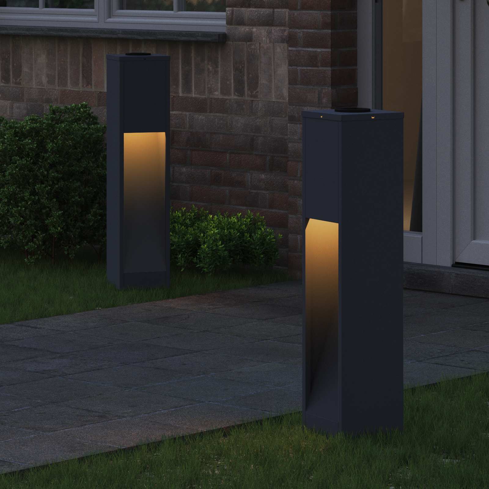 Vidaxl éclairage de chemin LED solaire 2 pcs acier laminé à froid anthracite