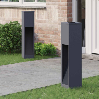 Vidaxl éclairage de chemin LED solaire 2 pcs acier laminé à froid anthracite