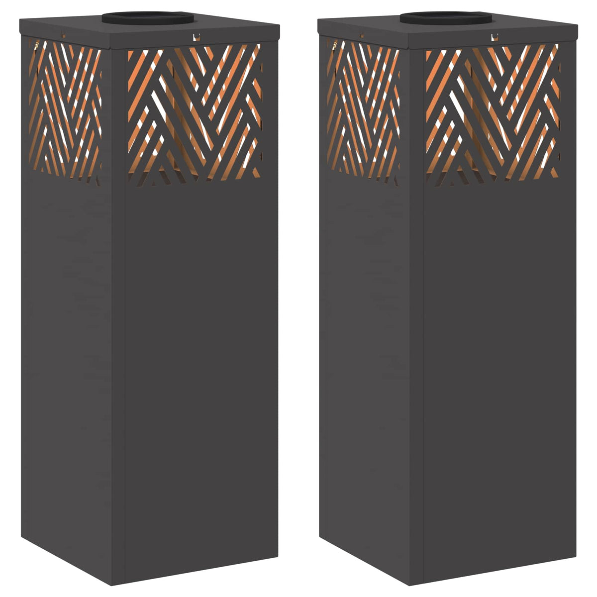 VidaXL éclairage de chemin LED solaire 2 pcs acier laminé à froid noir