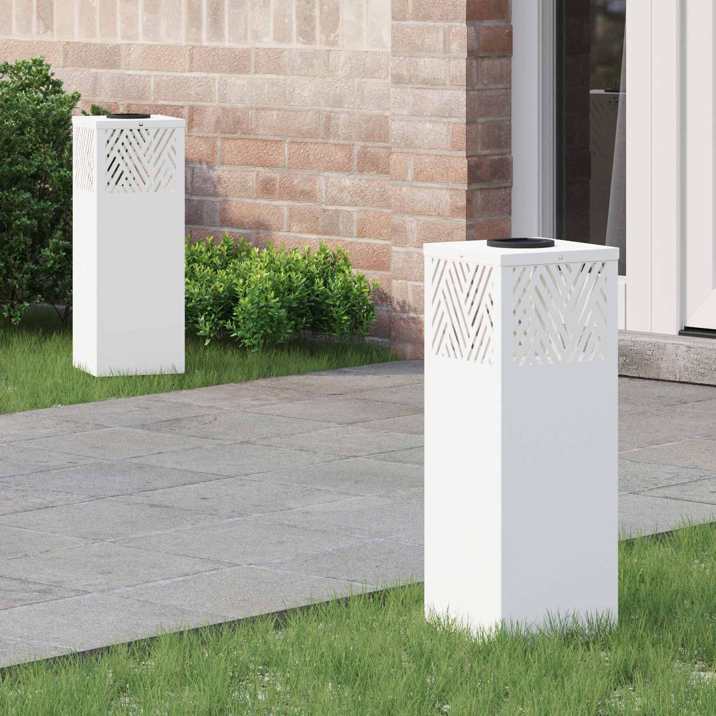 VidaXL éclairage de chemin à LED solaire 2 pcs acier laminé à froid blanc