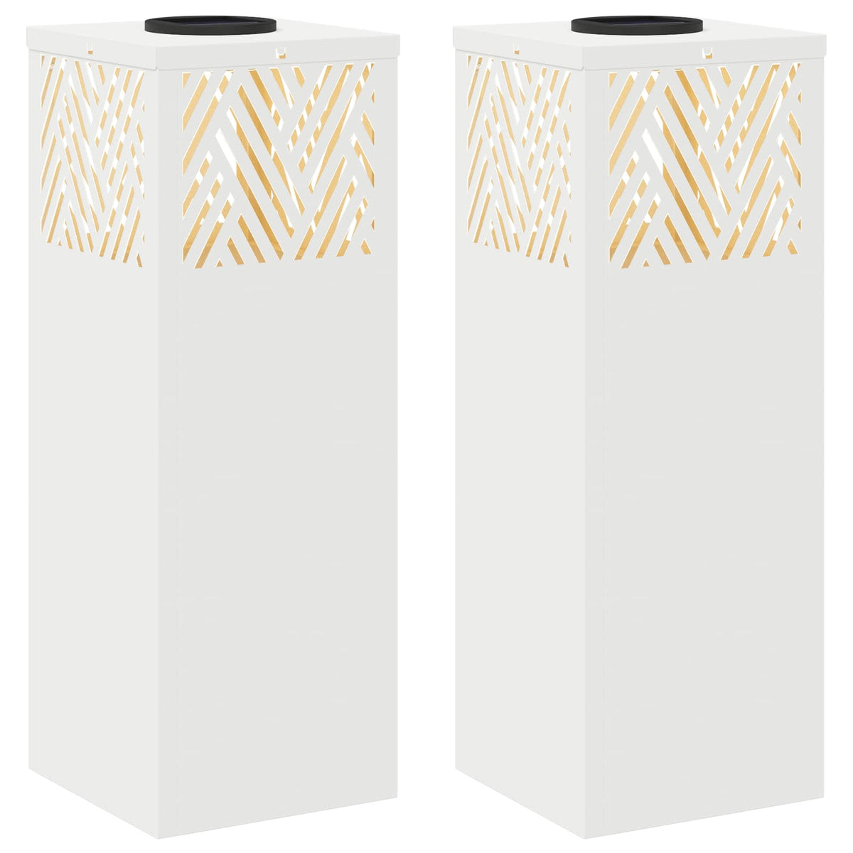 VidaXL éclairage de chemin à LED solaire 2 pcs acier laminé à froid blanc