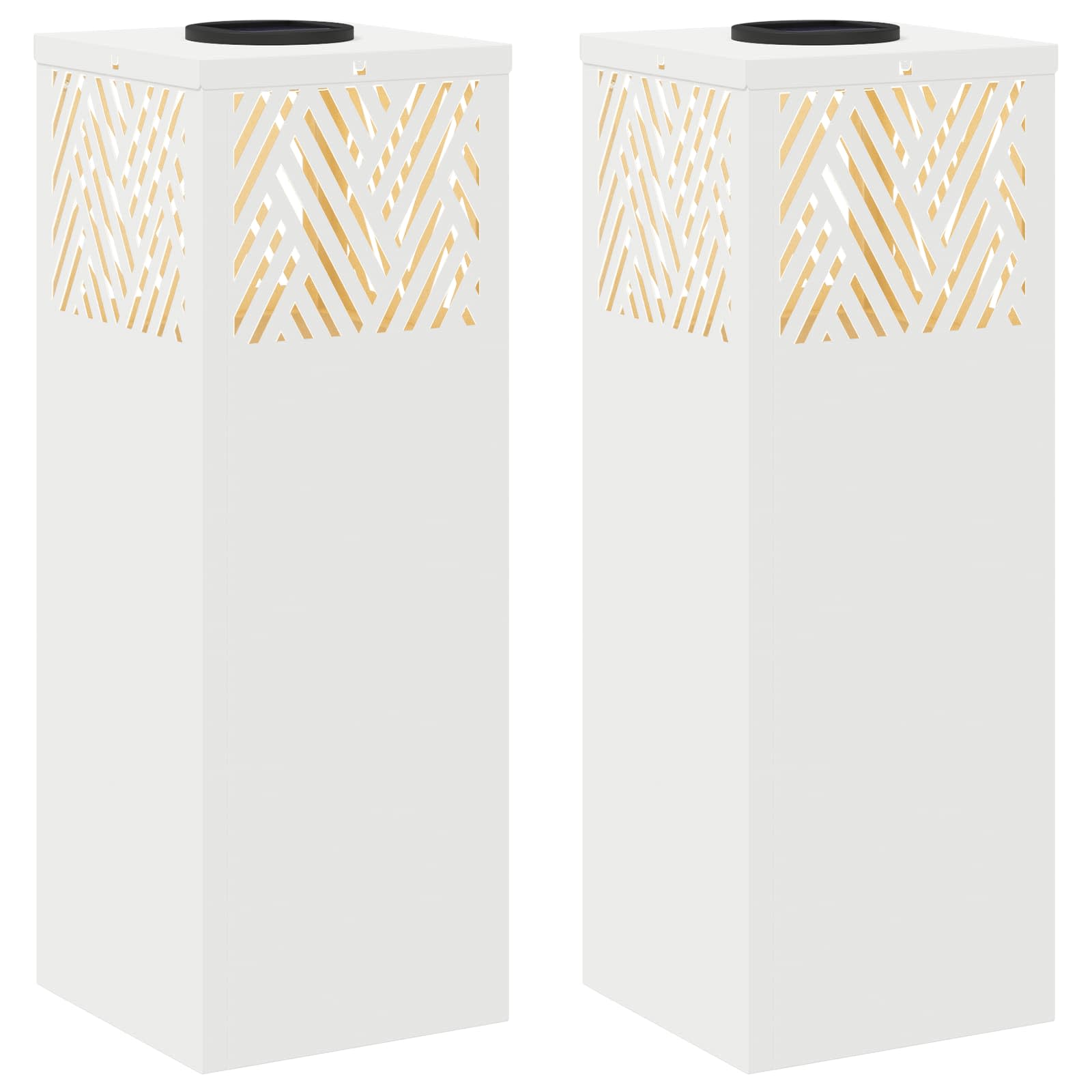 VidaXL éclairage de chemin à LED solaire 2 pcs acier laminé à froid blanc