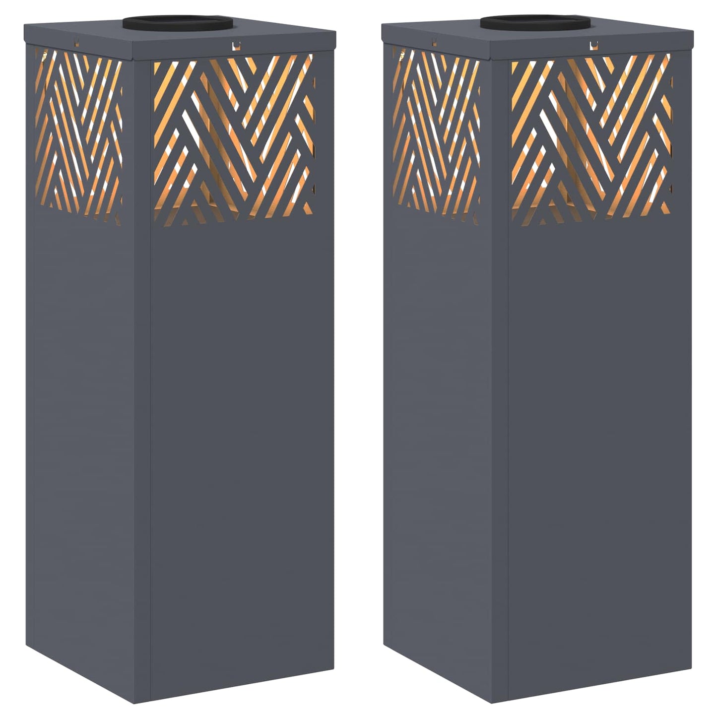 VidaXL éclairage de chemin à LED solaire 2 pcs acier laminé à froid anthracite