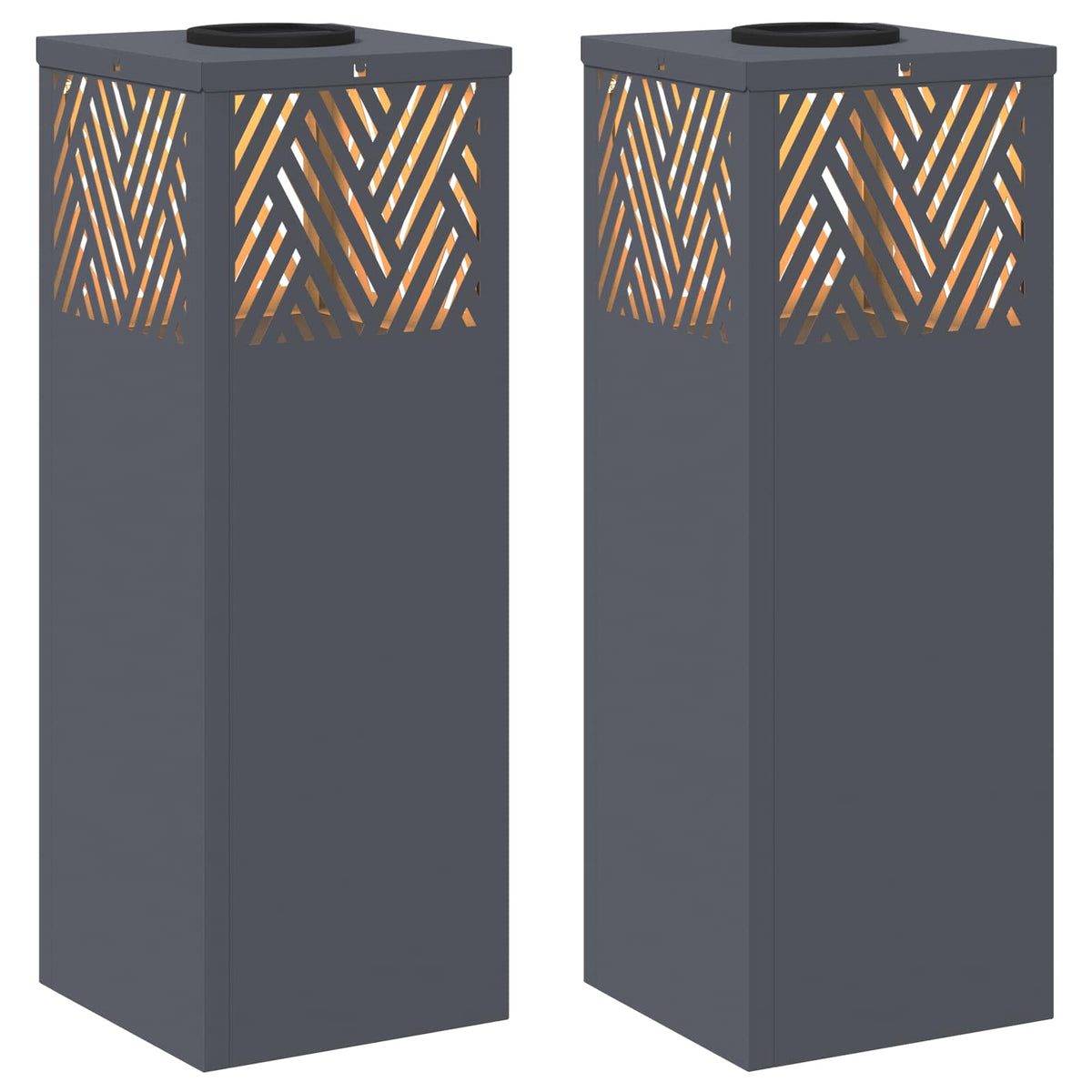 VidaXL éclairage de chemin à LED solaire 2 pcs acier laminé à froid anthracite