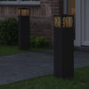 VidaXL éclairage de chemin LED solaire 2 pcs acier laminé à froid noir
