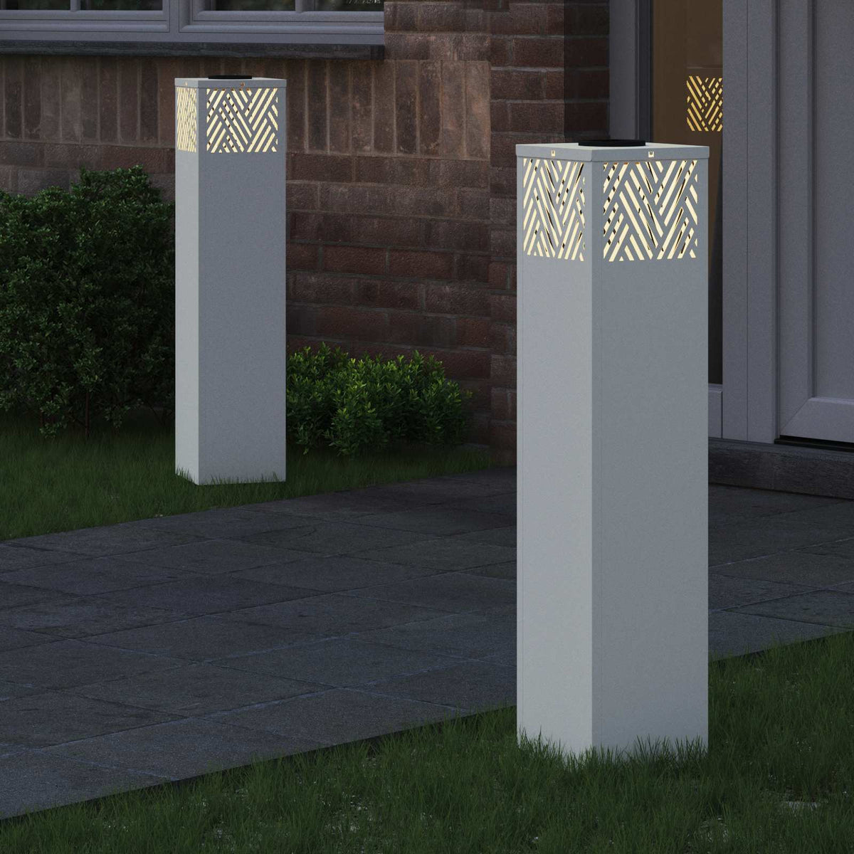 VidaXL éclairage de chemin à LED solaire 2 pcs acier laminé à froid blanc