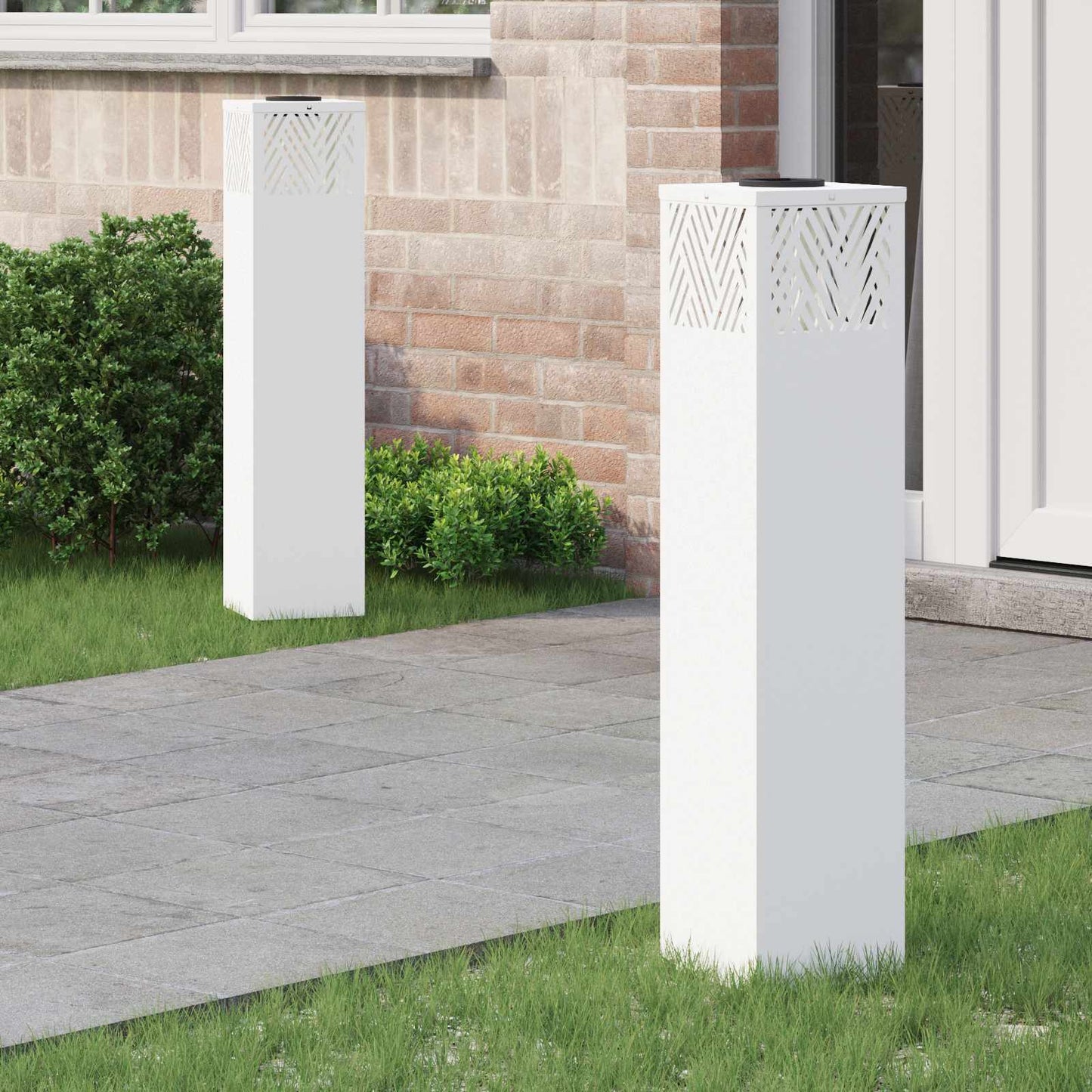 VidaXL éclairage de chemin à LED solaire 2 pcs acier laminé à froid blanc