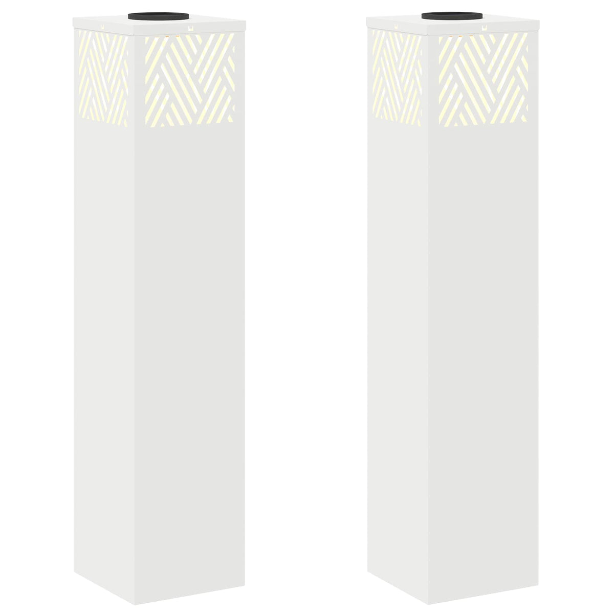 VidaXL éclairage de chemin à LED solaire 2 pcs acier laminé à froid blanc
