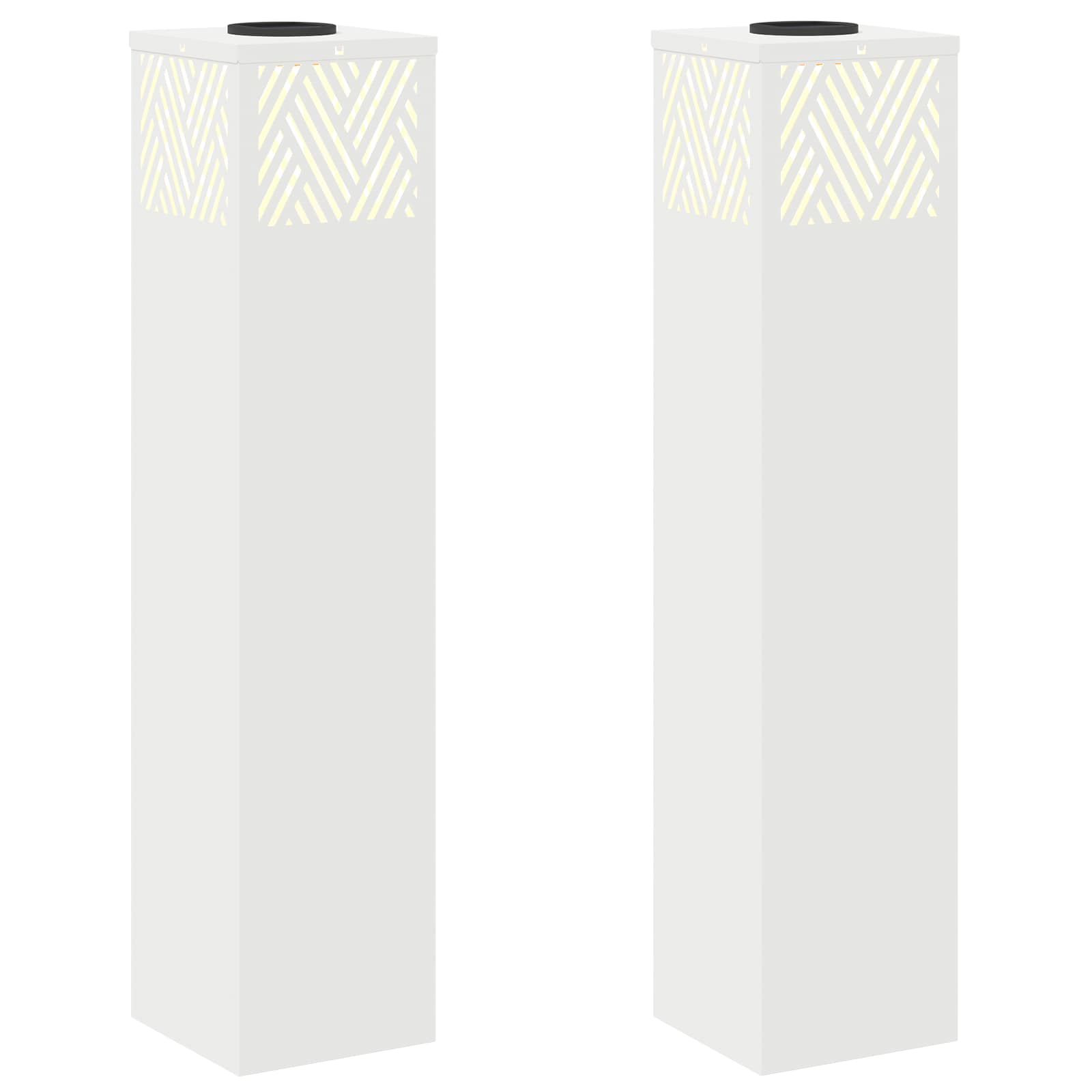 VidaXL éclairage de chemin à LED solaire 2 pcs acier laminé à froid blanc