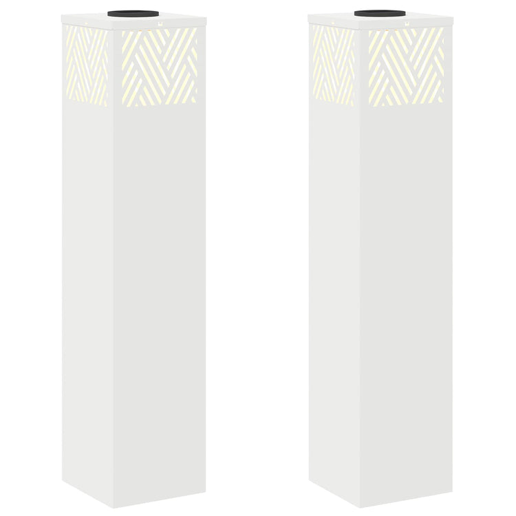VidaXL éclairage de chemin à LED solaire 2 pcs acier laminé à froid blanc