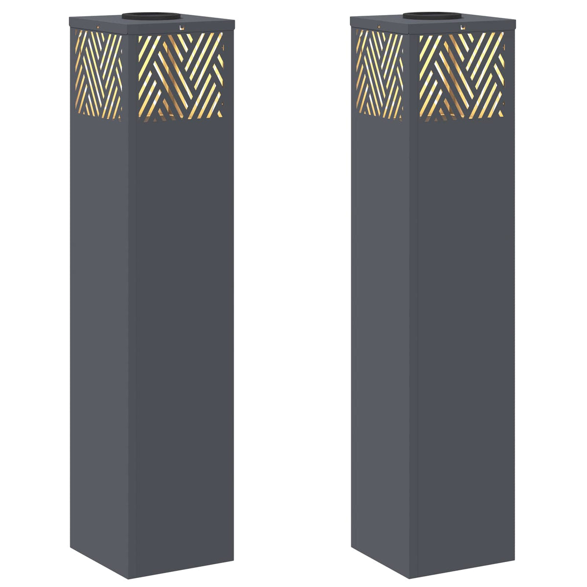 VidaXL éclairage de chemin à LED solaire 2 pcs acier laminé à froid anthracite