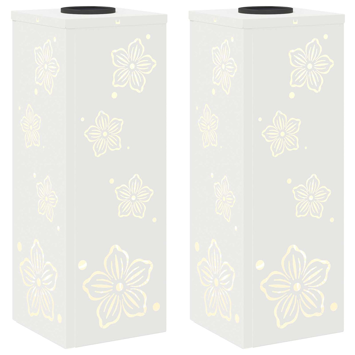 VidaXL éclairage de chemin à LED solaire 2 pcs acier laminé à froid blanc