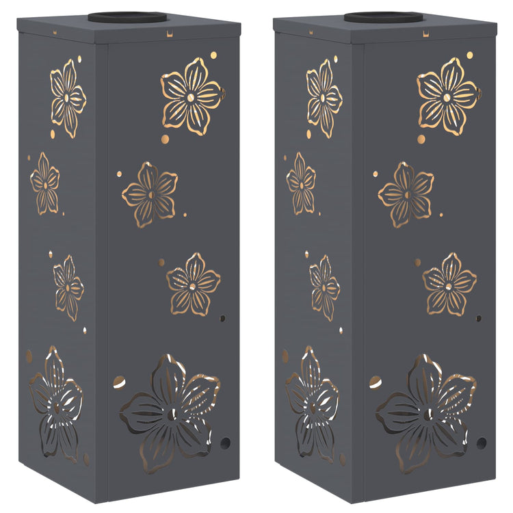 VidaXL éclairage de chemin à LED solaire 2 pcs acier laminé à froid anthracite