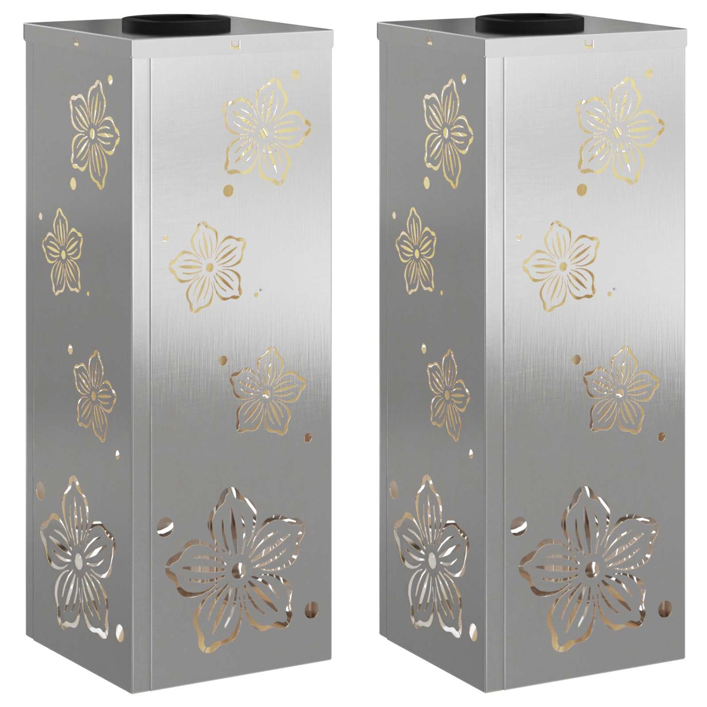 VidaXL éclairage de chemin LED solaire 2 pcs argent acier inoxydable