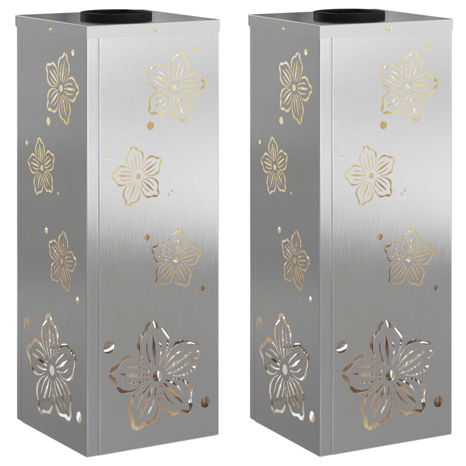 VidaXL éclairage de chemin LED solaire 2 pcs argent acier inoxydable