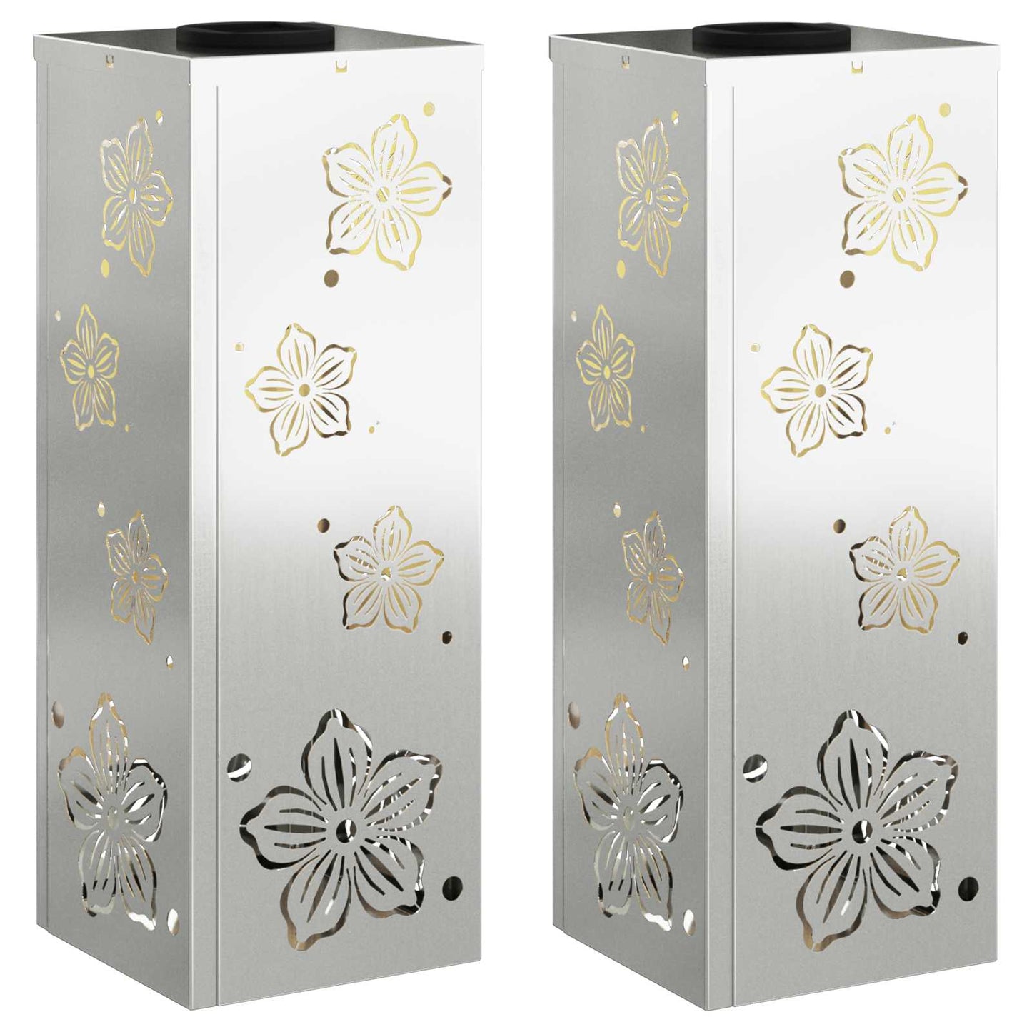 VidaXL éclairage de chemin LED solaire 2 pcs acier galvanisé argent