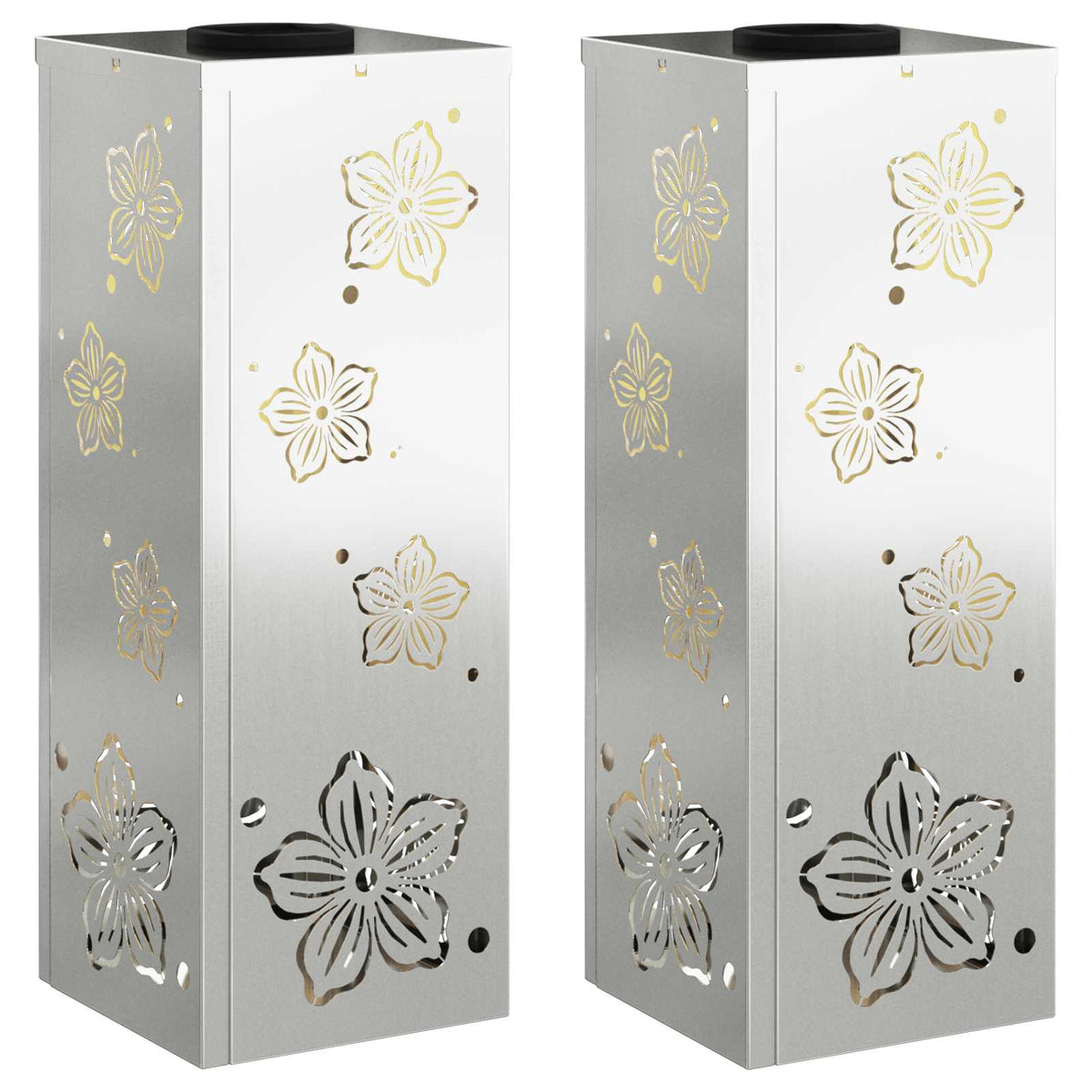VidaXL éclairage de chemin LED solaire 2 pcs acier galvanisé argent