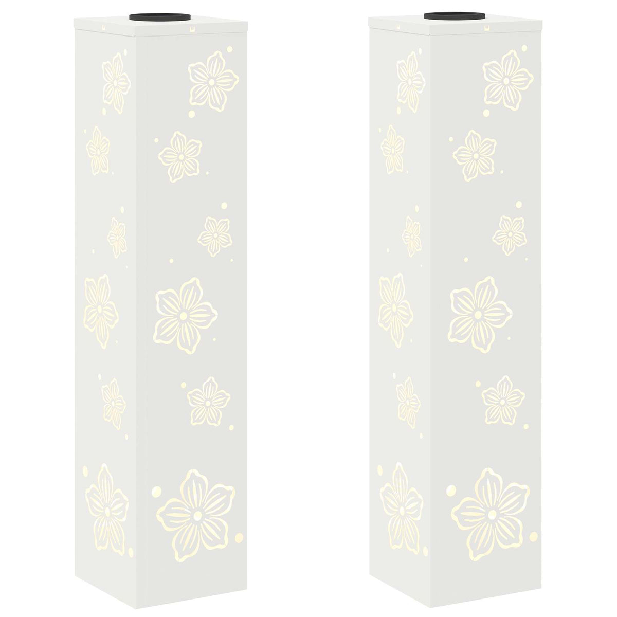 VidaXL éclairage de chemin à LED solaire 2 pcs acier laminé à froid blanc