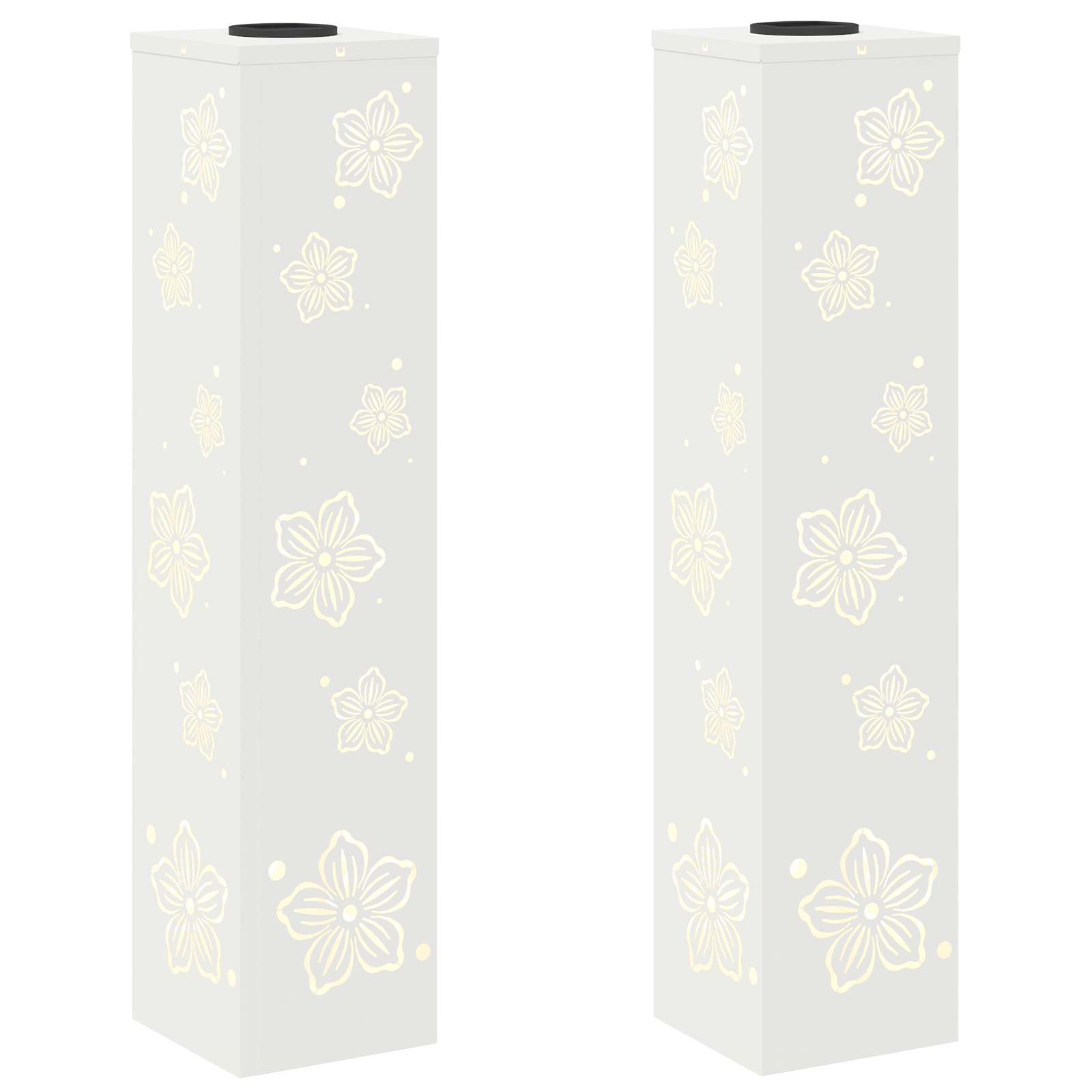 VidaXL éclairage de chemin à LED solaire 2 pcs acier laminé à froid blanc