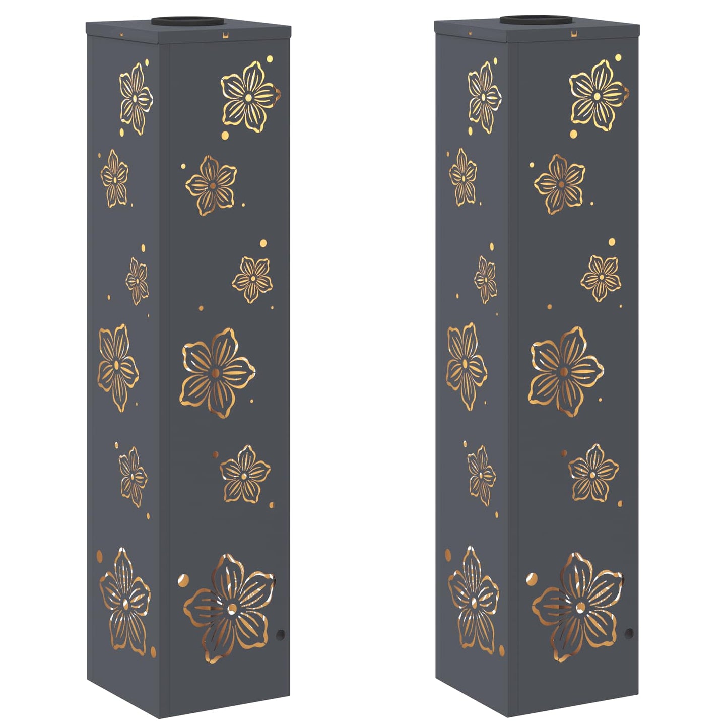 VidaXL éclairage de chemin à LED solaire 2 pcs acier laminé à froid anthracite