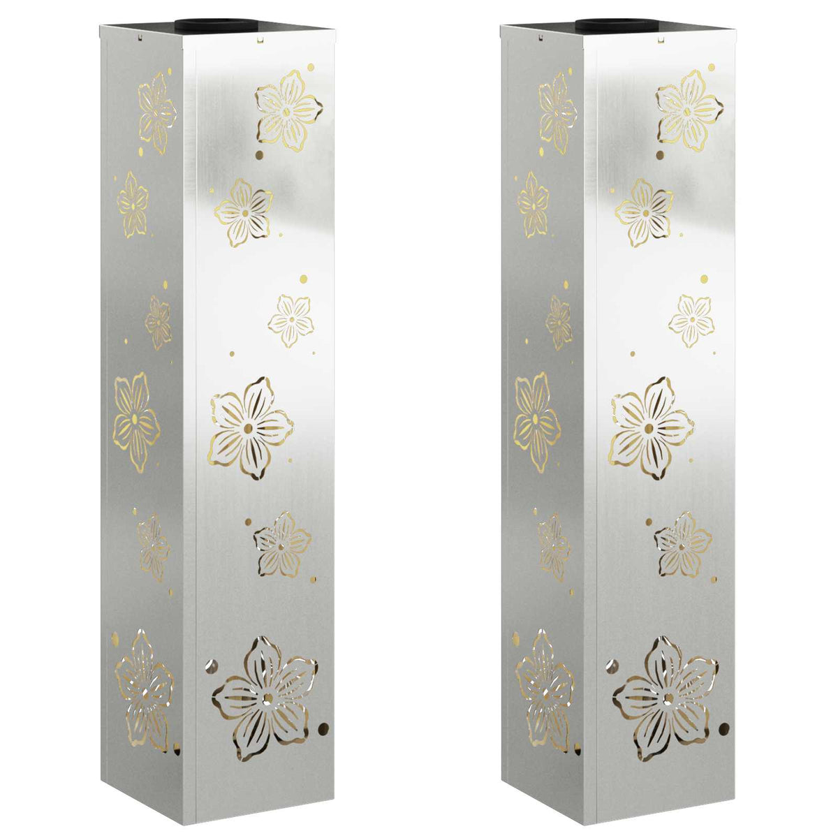 VidaXL éclairage de chemin LED solaire 2 pcs acier galvanisé argent