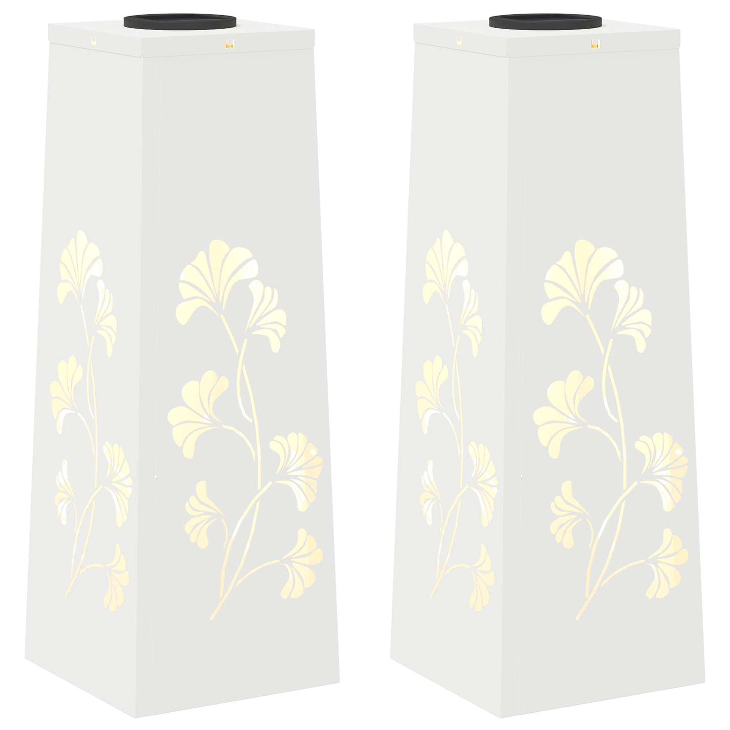 VidaXL éclairage de chemin à LED solaire 2 pcs acier laminé à froid blanc