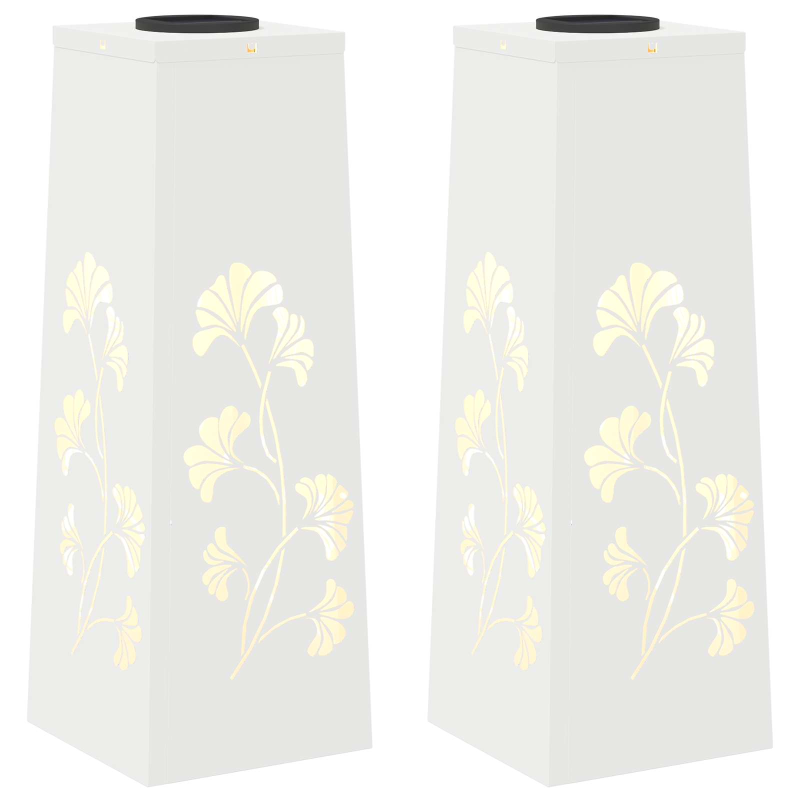 VidaXL éclairage de chemin à LED solaire 2 pcs acier laminé à froid blanc