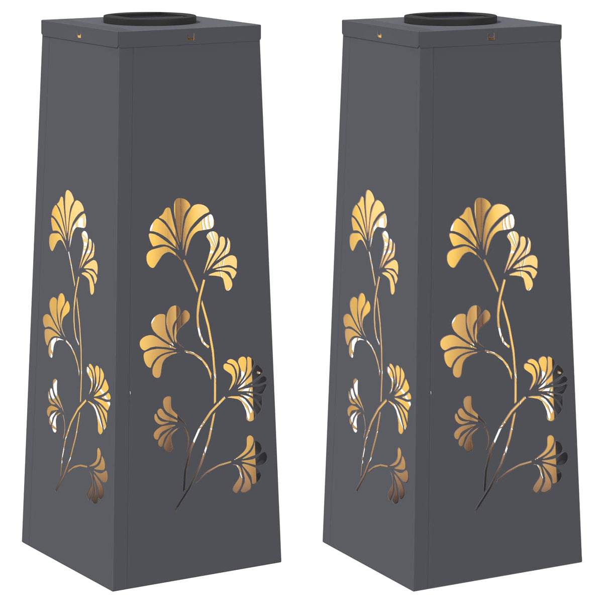 VidaXL éclairage de chemin à LED solaire 2 pcs acier laminé à froid anthracite