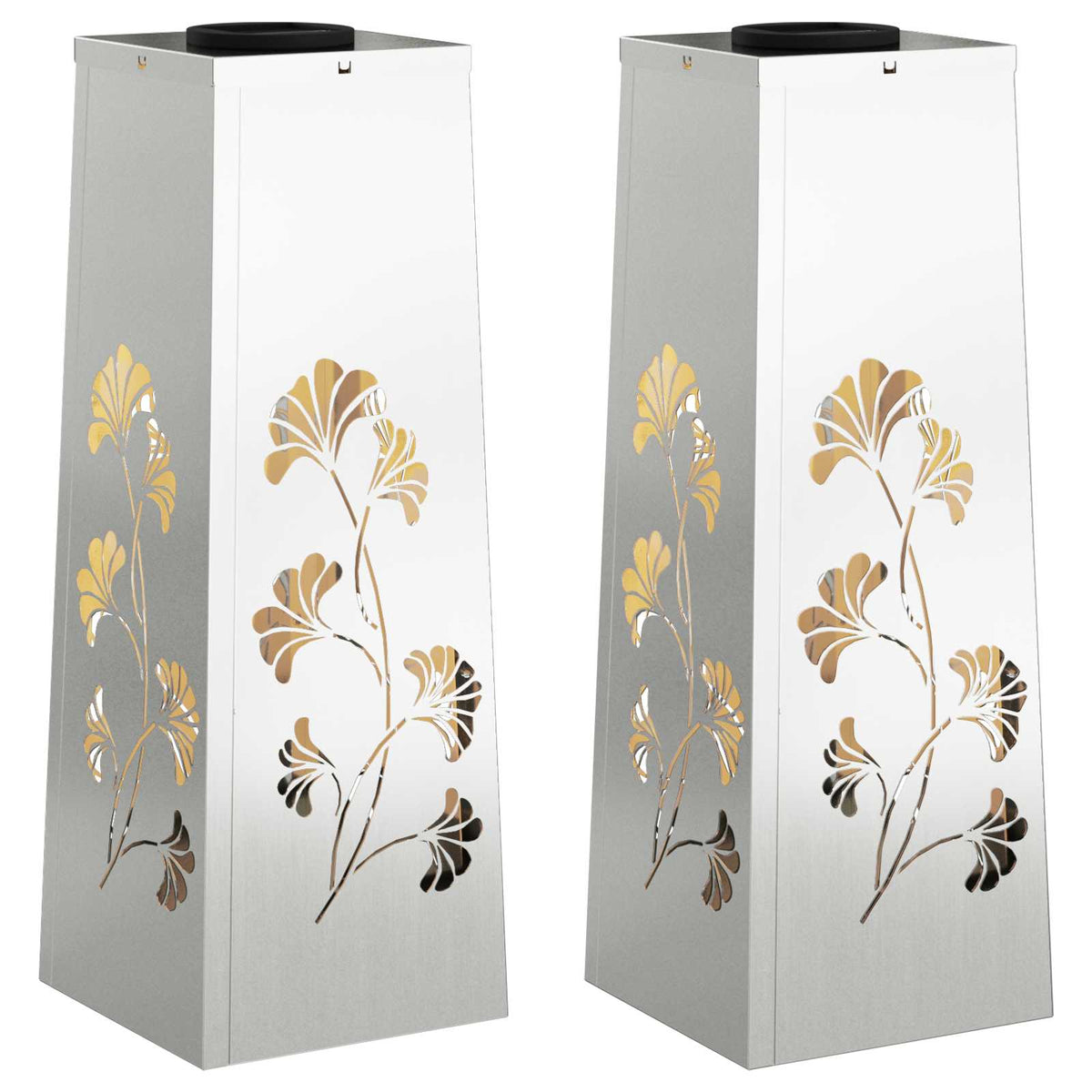 VidaXL éclairage de chemin LED solaire 2 pcs acier galvanisé argent