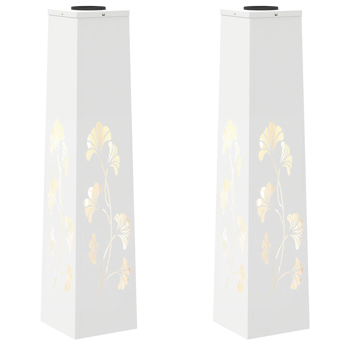 VidaXL éclairage de chemin à LED solaire 2 pcs acier laminé à froid blanc