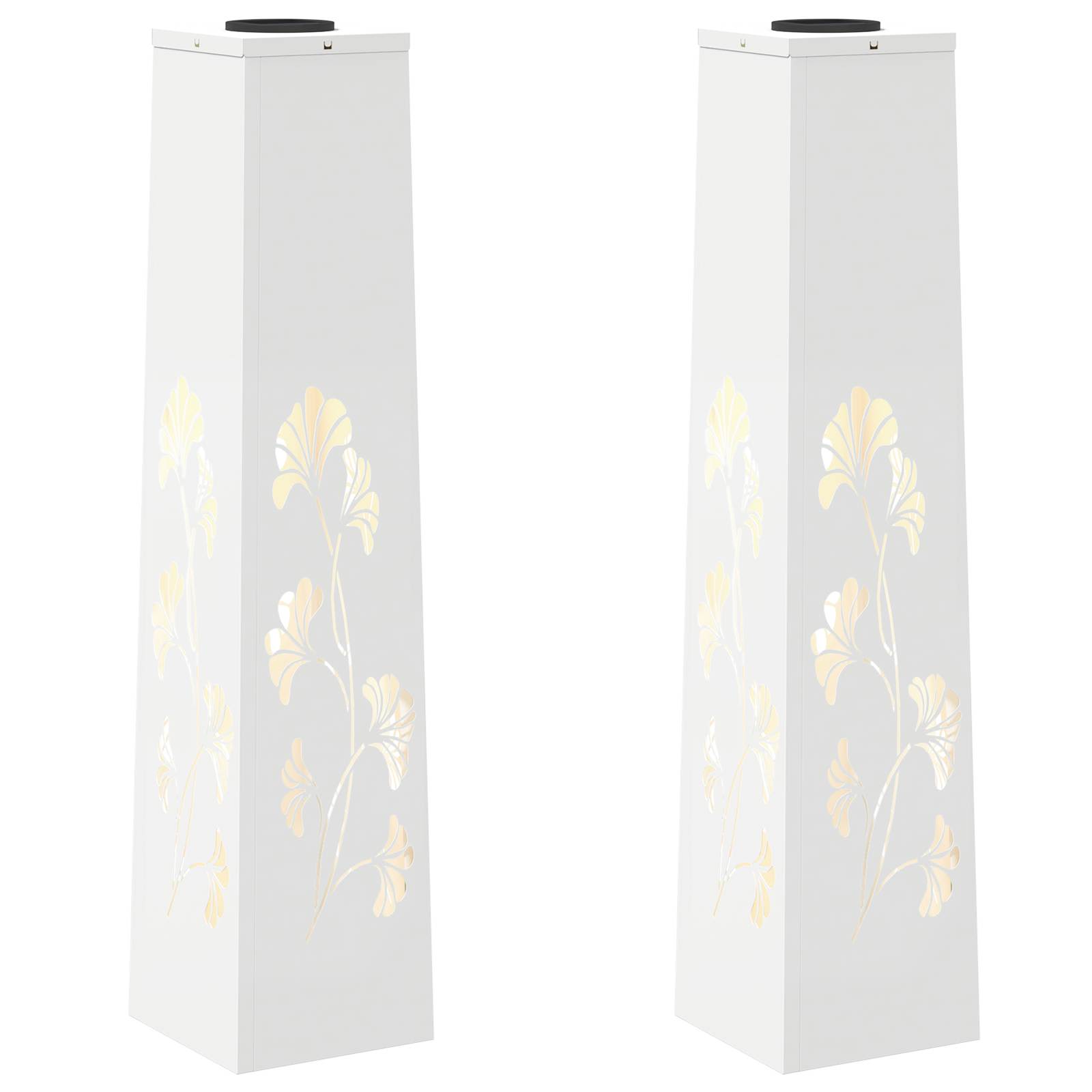 VidaXL éclairage de chemin à LED solaire 2 pcs acier laminé à froid blanc