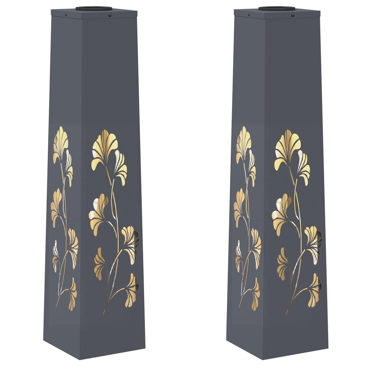 VidaXL éclairage de chemin à LED solaire 2 pcs acier laminé à froid anthracite