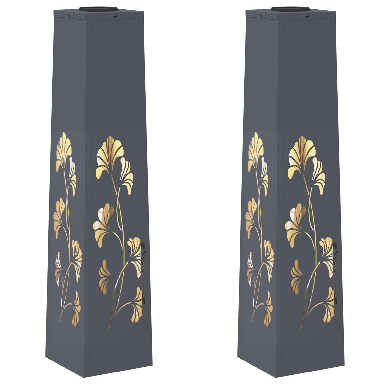 VidaXL éclairage de chemin à LED solaire 2 pcs acier laminé à froid anthracite